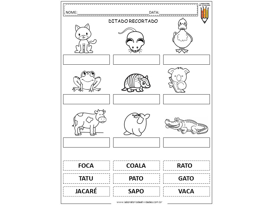 Ditado Recortado: Tem na Escola worksheet